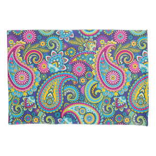 Trippy Hippy Retro Paisley Pillowcase