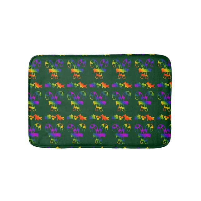 Trippy Holly Canes Bath Mat (Front)