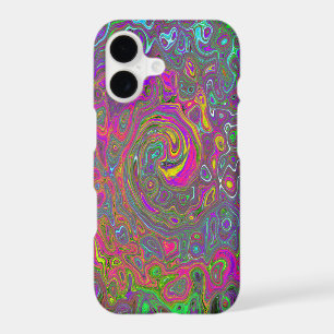 Trippy Hot Pink Abstract Retro Liquid Swirl