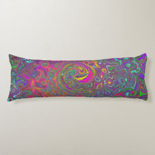 Trippy Hot Pink Abstract Retro Liquid Swirl Body Cushion