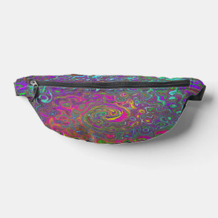 Trippy Hot Pink Abstract Retro Liquid Swirl Bum Bags