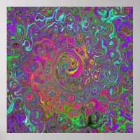 Trippy Hot Pink Abstract Retro Liquid Swirl