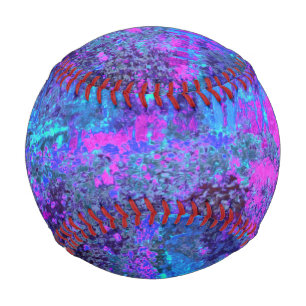 Trippy Hot Pink and Blue Impressionistic Landscape Baseball