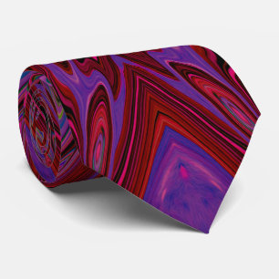 Trippy Hot Pink, Red and Blue Abstract Butterfly Tie