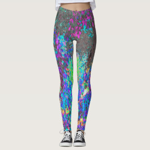 Trippy Lime Green and Purple Garden Sunrise Leggings