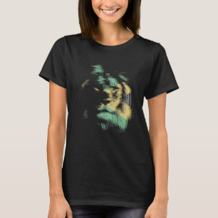 Trippy lion EDM raves techno Jamaica Jamaican flag T-Shirt