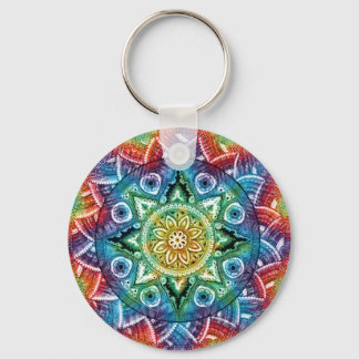 Trippy Mandala Key Ring