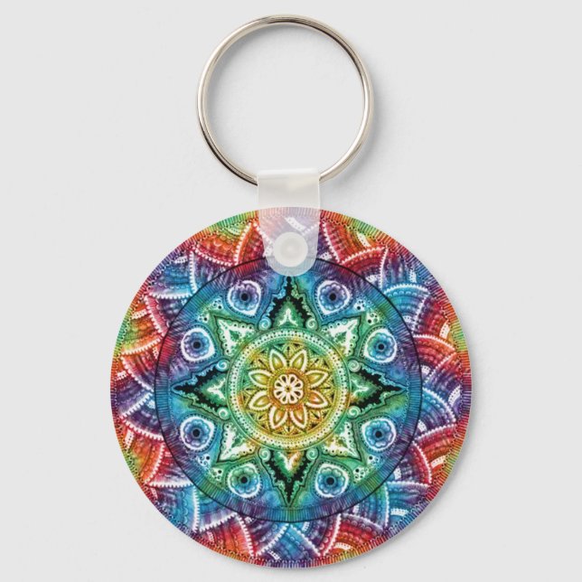Trippy Mandala Key Ring (Front)