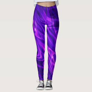trippy marble swirl print purple leggings