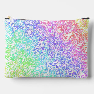 Trippy Maximalist Groovy Boho Bold Rainbow Marble Accessory Pouch