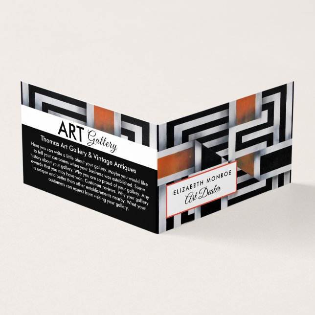 Trippy Maze Pattern, Art Dealer, Detailed Business Card (Outside)