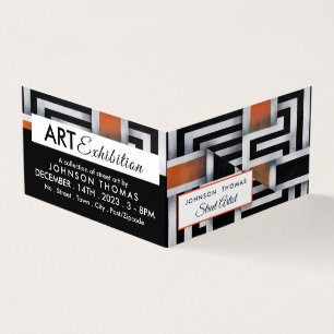 Trippy Maze Pattern, Artist Exhibition, Detailed Business Card