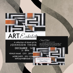 Trippy Maze Pattern, Artist Exhibition, Gallery Flyer