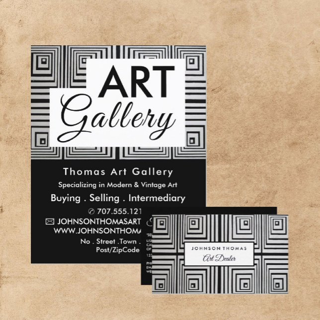 Trippy Maze Squares, Art Dealer Business Card (Creator Uploaded)