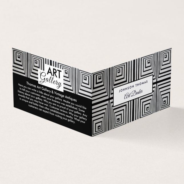 Trippy Maze Squares, Art Dealer, Detailed Business Card (Outside)