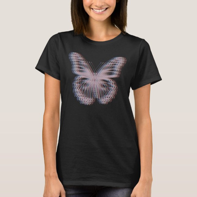 Trippy monarch butterfly optical illusion raves ed T-Shirt (Front)