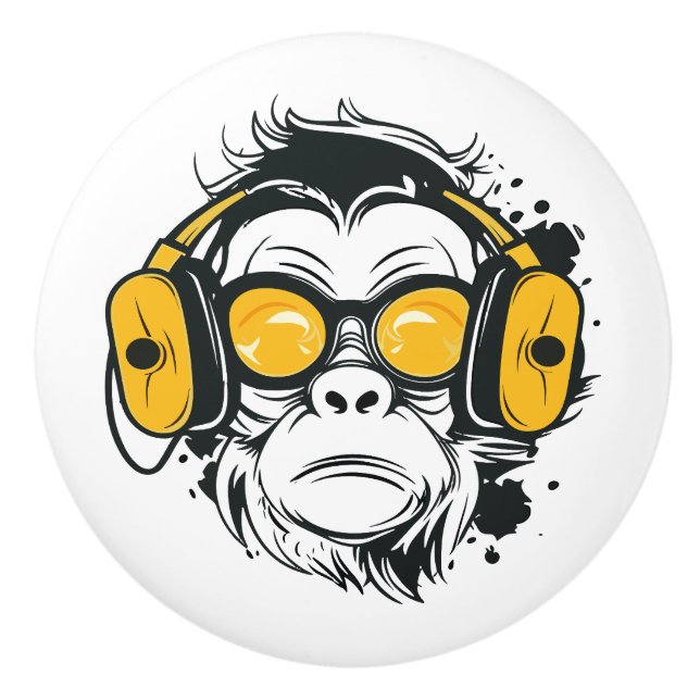 Trippy Monkey Ceramic Pull (Front)