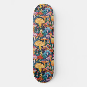 Trippy Mushroom Art Painting Skateboard