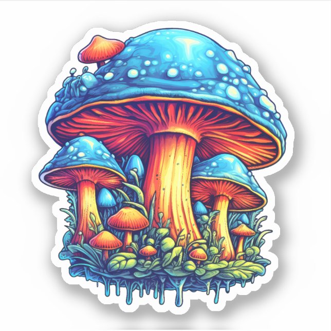 Trippy Mushroom Sticker: A Psychedelic Delight (Front)