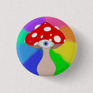 Trippy Mushroom  Tote Bag 3 Cm Round Badge