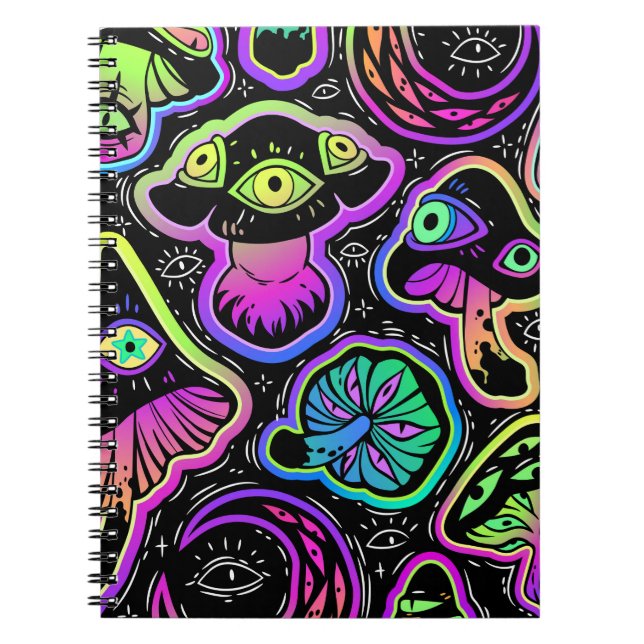 Trippy Mushrooms Notebook (Front)