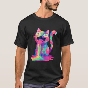 Trippy Party Crazy Rainbow Cat EDM Festival T-Shirt