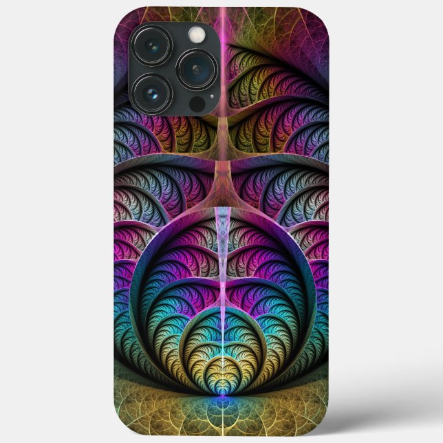 Trippy Patterned Colourful Abstract Fractal Art Case-Mate iPhone Case (Back)