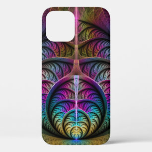 Trippy Patterned Colourful Abstract Fractal Art iPhone 12 Case
