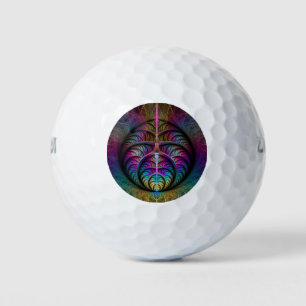 Trippy Patterned Colourful Abstract Fractal Art Golf Balls