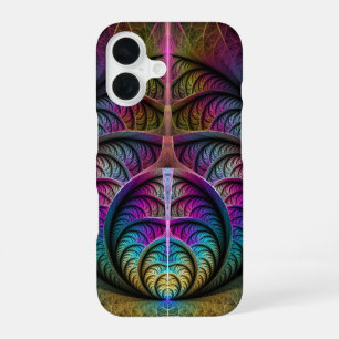 Trippy Patterned Colourful Abstract Fractal Art iPhone 16 Case