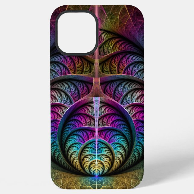 Trippy Patterned Colourful Abstract Fractal Art iPhone Case (Back)