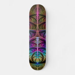 Trippy Patterned Colourful Abstract Fractal Art Skateboard