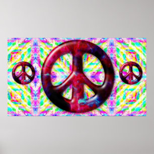 Trippy Peace Sign Fractal Poster Print