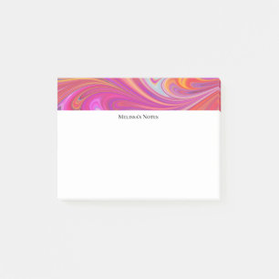 Trippy Pink and Orange Swirly Design Post-it Notes