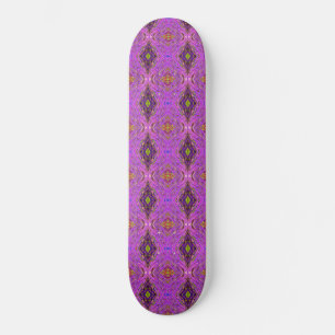 Trippy Pink and Purple Abstract Pattern Skateboard