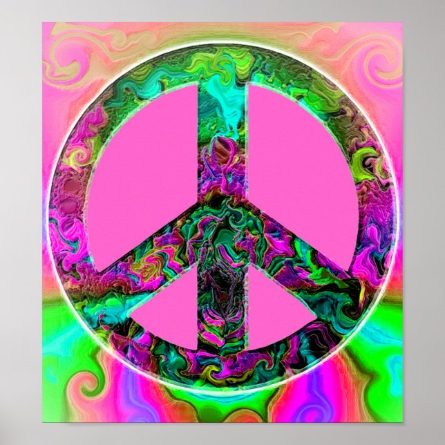 Trippy Pink Peace Sign (Front)