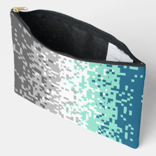 Trippy Pixelated Abstract Frayromantic Pride Flag  Accessory Pouch
