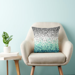 Trippy Pixelated Abstract Frayromantic Pride Flag Cushion