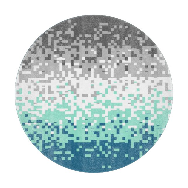Trippy Pixelated Abstract Frayromantic Pride Flag Cutting Board (Front)