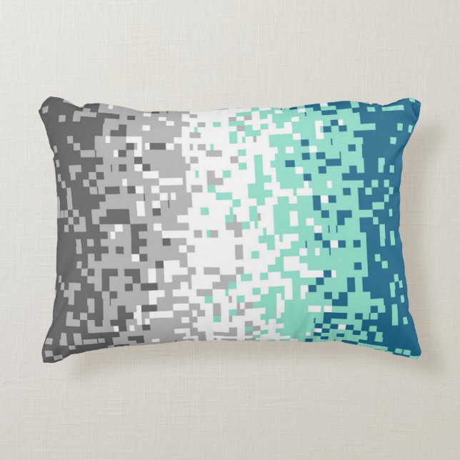Trippy Pixelated Abstract Frayromantic Pride Flag Decorative Cushion (Front)