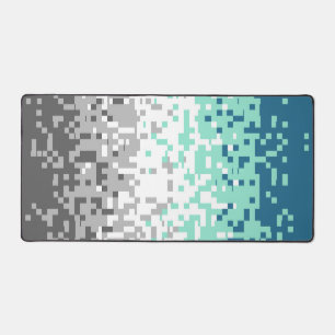 Trippy Pixelated Abstract Frayromantic Pride Flag  Desk Mat