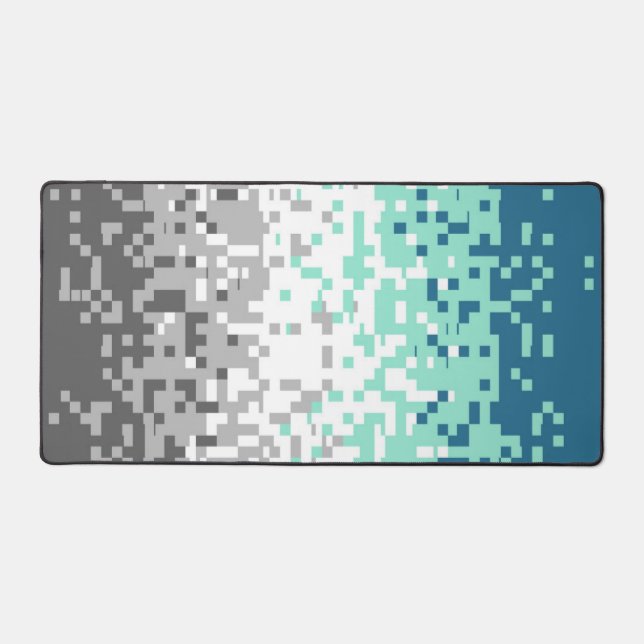 Trippy Pixelated Abstract Frayromantic Pride Flag  Desk Mat (Front)