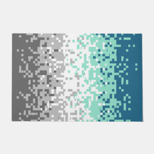 Trippy Pixelated Abstract Frayromantic Pride Flag Doormat