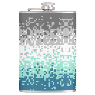 Trippy Pixelated Abstract Frayromantic Pride Flag Hip Flask