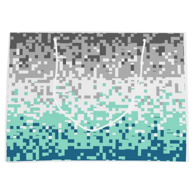 Trippy Pixelated Abstract Frayromantic Pride Flag Large Gift Bag (Front)