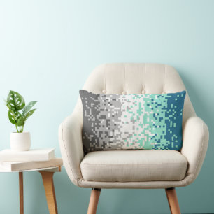 Trippy Pixelated Abstract Frayromantic Pride Flag Lumbar Cushion
