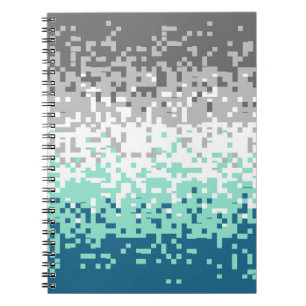Trippy Pixelated Abstract Frayromantic Pride Flag Notebook