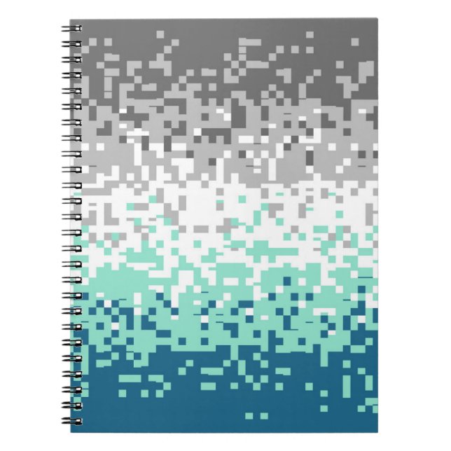 Trippy Pixelated Abstract Frayromantic Pride Flag Notebook (Front)