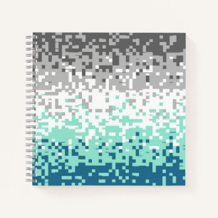 Trippy Pixelated Abstract Frayromantic Pride Flag Notebook