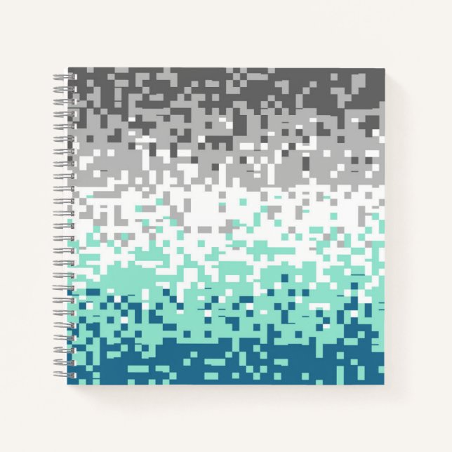 Trippy Pixelated Abstract Frayromantic Pride Flag Notebook (Front)